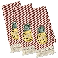 DII Summer Basics Kitchen Collection Tropical Dishtowel Set, 18x28, Pineapple