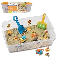 Creativity for Kids Sensory Bin: Construction Zone Playset - Preschool Learning Activities, Excavator Toys for Boys Ages 3-5+, Outdoor Toys and Gifts for Kids