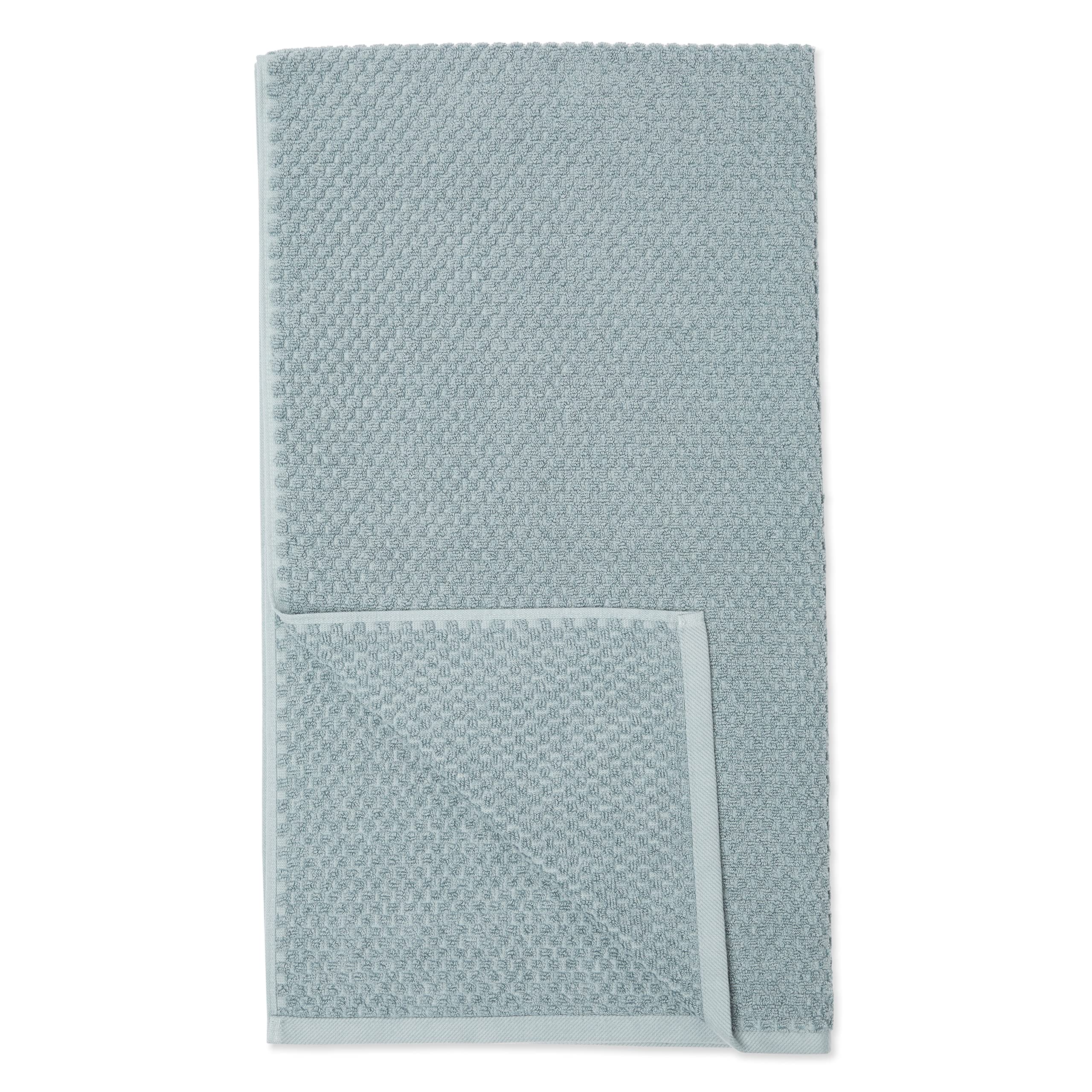 Amazon Basics Odor Resistant Textured Bath Towel Set - 6-Pieces,Cotton, Teal, 54