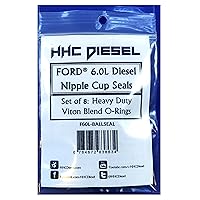 -Ford 6.0L Diesel Nipple Cup/Ball Tube O-Rings/Seals- Set of 8 Special Heavy Duty Viton Blend (F60L-BALLSEAL)