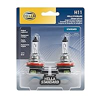 HELLA H11TB Twin Blister Standard Halogen Bulb, 12 V, 55W, 2 Pack