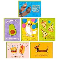Hallmark Funny Birthday Card Assortment (24 Blank Cards with Envelopes) Food Puns, Dog, Bird, Otters