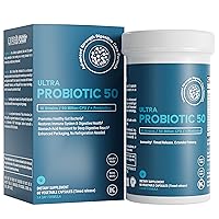 Ultra Probiotic 50 Billion CFU w/Sunfiber Prebiotics - Once Daily Time Release Caps, Shelf Life Protection (60ct)