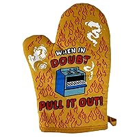 When in Doubt Pull It Out Oven Mitt Funny Baking Sarcastic Chef Kitchen Glove Funny Graphic Kitchenwear Funny Food Novelty Cookware Orange Oven Mitt
