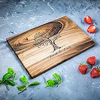 Personalized cutting board, Engraved cutting board, Custom cutting board, Wedding Gift, Bridal shower, Housewarming Anniversary Oak Walnut (Walnut 10x14, Olive Tree)
