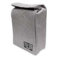 ZENPAC Insulated Lunch Containers, Washable Lunch Bags, Reusable Sandwich Tote with Foldover Top and Square Bottom, 8.5x4.5x12, Silver