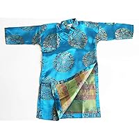 Boys Ao Dai, Vietnamese Traditional Outfit - Turquoise Ao Dai for Boys - Size 2 (US1T)-4(US2T)-6(US4T)-8(US6T)-10(US8T)