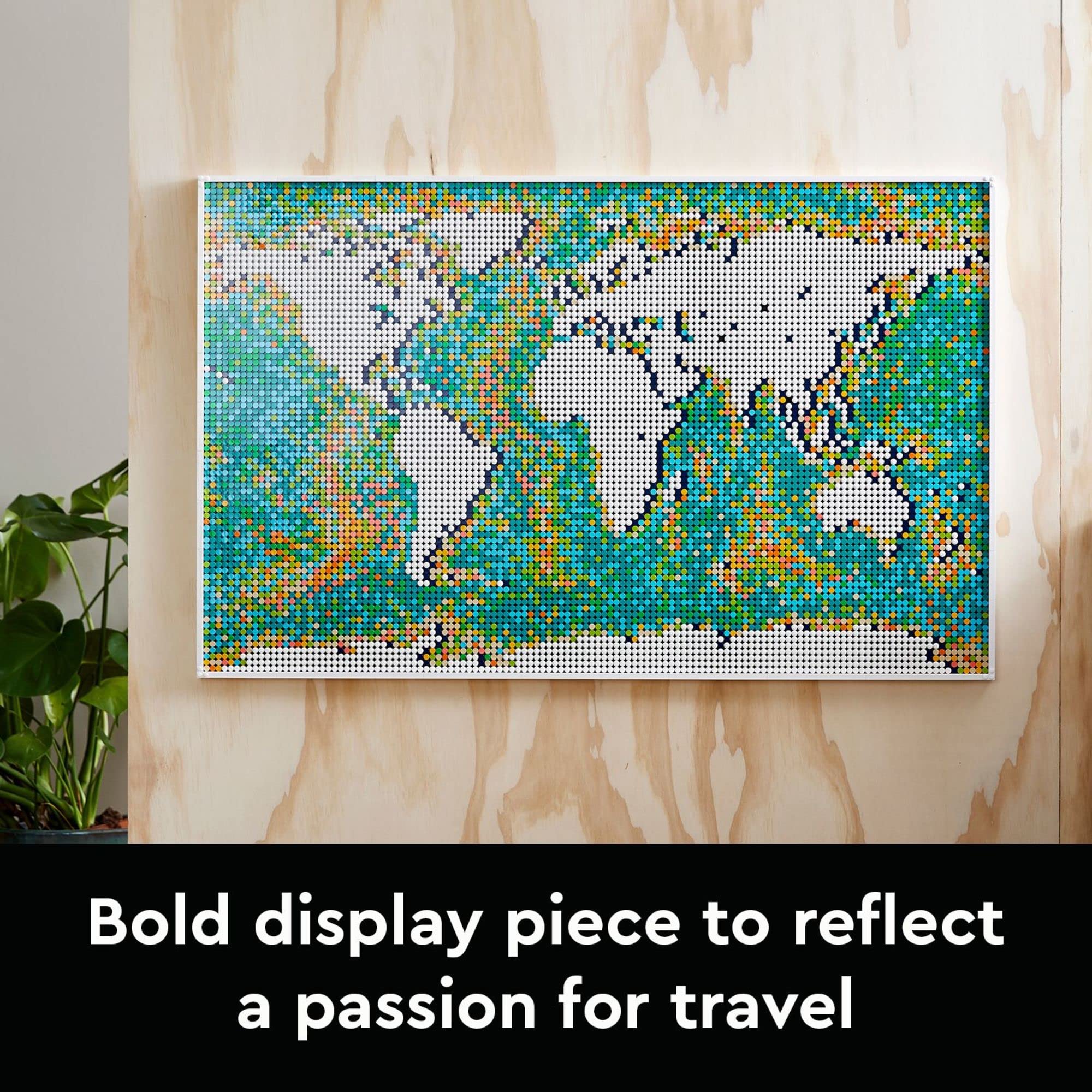 LEGO Art World Map 31203 Building Set - Collectibe Wall Art for Adults, Featuring Accompanying Soundtrack, Great Home Office Decor for Passionate Travelers, DIY Creators, and Map Enthusiasts