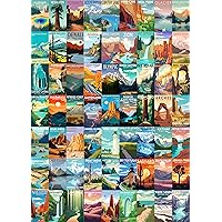 National Parks Puzzle for Adults 1000 Pieces, Travel Poster Landscape Puzzle Including Zion Yellowstone Yosemite, Nature Jigsaw Puzzles Scenery Mountain Scene