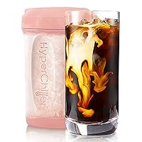 HyperChiller HC2RG Patented Iced Coffee/Beverage Cooler, NEW, IMPROVED,STRONGER AND MORE DURABLE! Ready in One Minute, Reusable for Iced Tea, Wine, Spirits, Alcohol, Juice, 12.5 Oz, Rose Gold
