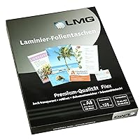 LMGA4-125L Laminating Pouches A4 228 x 303 mm 2 x 125 Micron for Filing with 4 Holes Pack of 100