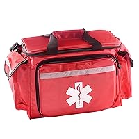KB-1088 EMT First Responder Trauma Bag | Empty Deluxe EMS Shoulder Bag | Professional First Aid Kit Bag with 4 Large Compartments for Emergency Medical Supplies