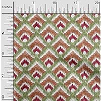 Polyester Spandex Fabric Argyle Style Ikat Print Fabric BTY 56 Inch Wide