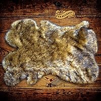Coyote Wolf/Shaggy Soft Fur Rug - Shag Pelt Rug - Faux Flokati Pelt -Suede Lined (3'x5')