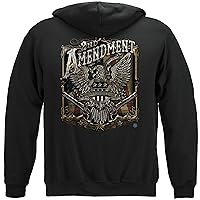 Patriotic Hooded Sweatshirt, 50/50 Cotton Poly Blend Casual Mens Shirts, Show Your Pride with Our 2nd Amendment Eagle