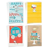 Hallmark Peanuts Birthday Cards Assortment, Snoopy Designs (12 Cards with Envelopes)