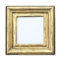 Creative Co-Op Antiqued Gold Square Picture Frame (Holds 3.5