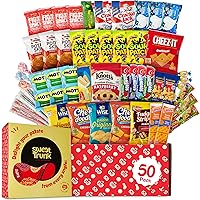 Snack Box Care Package -50 Piece Food Snack Variety Pack for, College Kids, Adults, Military, Boyfriend, Girlfriend, Office ,Birthdays,– Snack Packs Includes Chips, Cookies, Nuts, Granola Bars,Candys, & More