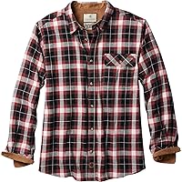 Legendary Whitetails Men's Buck Camp Flannel, Long Sleeve Plaid Button Down Casual Shirt, Corduroy Cuffs