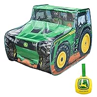 John Deere Pop Up Tent – Tractor Playhouse for Kids | Removable Key Fob with Tractor and Farm Sounds | Vehicle Toys for Toddlers - Sunny Days Entertainment