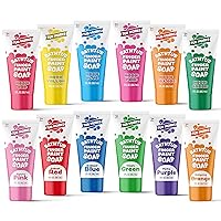 Bathtub Finger Paint Soap, 12 Pack | Non-Toxic, Washable Bath Paint for Toddlers & Kids | Classic + Neon