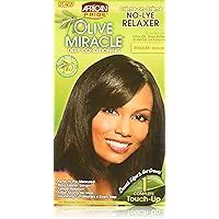 African Pride Olive Miracle 1 Touch-Up Kit Regular - Contains Aloe Vera, Castor Oil & Biotin, 1 Kit