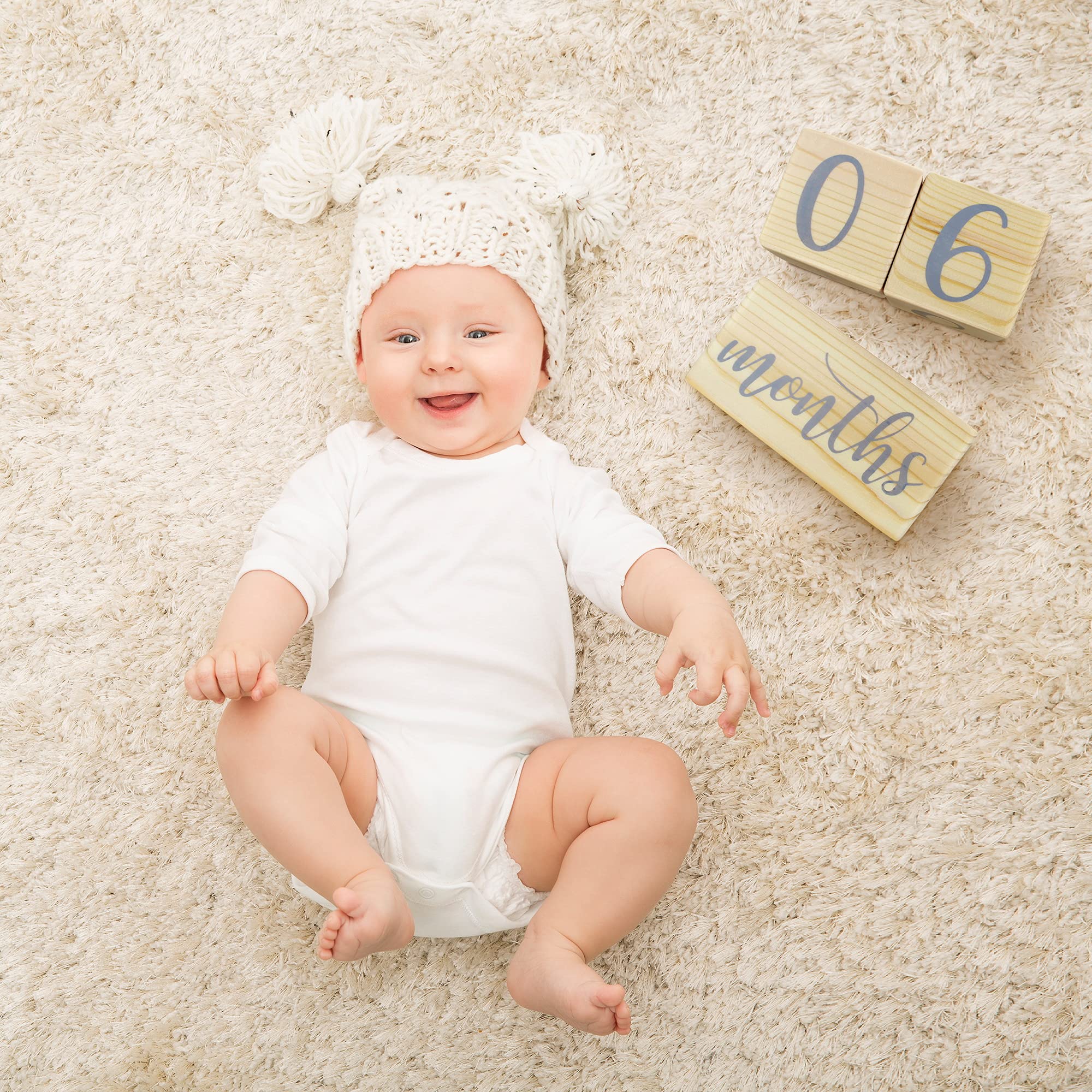 Baby Milestone Blocks – Natural Wooden Baby Monthly Milestone Blocks with Weeks, Months & Years. The Milestone Blocks are an Ideal Gift for Photoshoots, Baby Shower, Pregnancy Gifts & New Mom's Gift