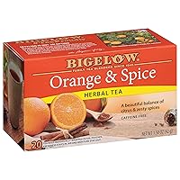 Orange & Spice Herbal Tea, Caffeine Free, 20 Count (Pack of 6), 120 Total Tea Bags