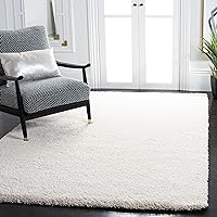 SAFAVIEH Milan Shag Collection Area Rug - 8' x 10', Ivory, Solid Design, Non-Shedding & Easy Care, 2-inch Thick Ideal for High Traffic Areas in Living Room, Bedroom (SG180-1212)