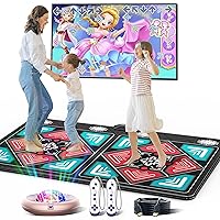 Dance Mat for Kids and Adults, Anti-Slip Wireless Electronic Dance Pad for TV, Wrinkle-Free, Soft & Cozy Playmat for Exercise & Games, Smart Camera & 2 Controllers, Gift idea（Christmas Colors）