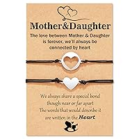 2/3/4 Pcs Mother Daughter Bracelets, Matching Heart Mothers Day Jewelry Gifts for Mom Daughter Women Girls