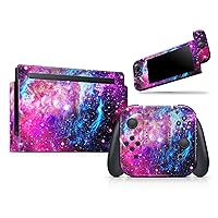 Design Skinz Bright Trippy Space - Skin Decal Protective Scratch-Resistant Removable Vinyl Wrap Kit Compatible with The Nintendo Switch Console, Dock & JoyCons Bundle