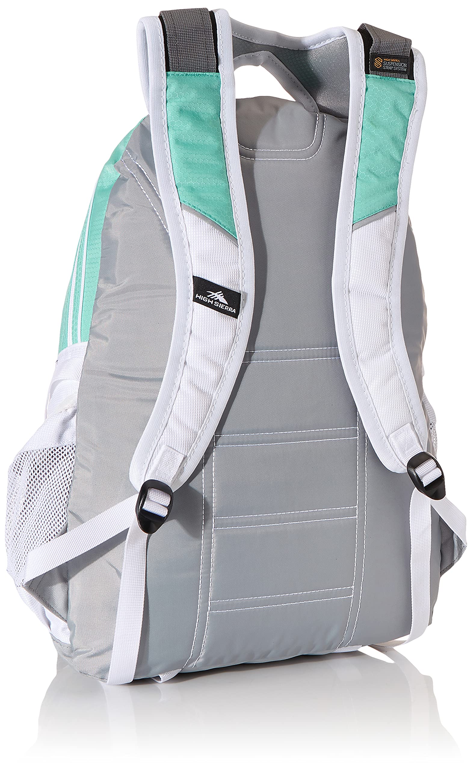 High Sierra Loop Backpack, Travel, or Work Bookbag with tablet sleeve, One Size, Aquamarine/White/Ash