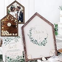 Modern Rustic House Shape Wedding Guest Book Alternative - Bridal Shower Guestbook, Activity & Keepsake, Home Decor, Wedding Decoration/Shelf Decor …