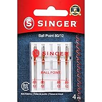 SINGER 4812 Universal Ball Point Machine Needles, Size 80/11, 4-Count