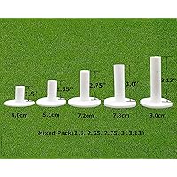 FINGER TEN Golf Rubber Tees Driving Range Value 5 Pack, Mixed Size or 5 Same Size for Practice Mat