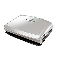 George Foreman 5-Serving Removable Plate Electric Indoor Grill and Panini Press - White Gold with Bronze Plates
