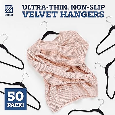  Zober Velvet Hangers 100 Pack - Heavy Duty Gray Hangers for  Coats, Pants & Dress Clothes - Non Slip Clothes Hanger Set - Space Saving  Felt Hangers for Clothing : Home & Kitchen