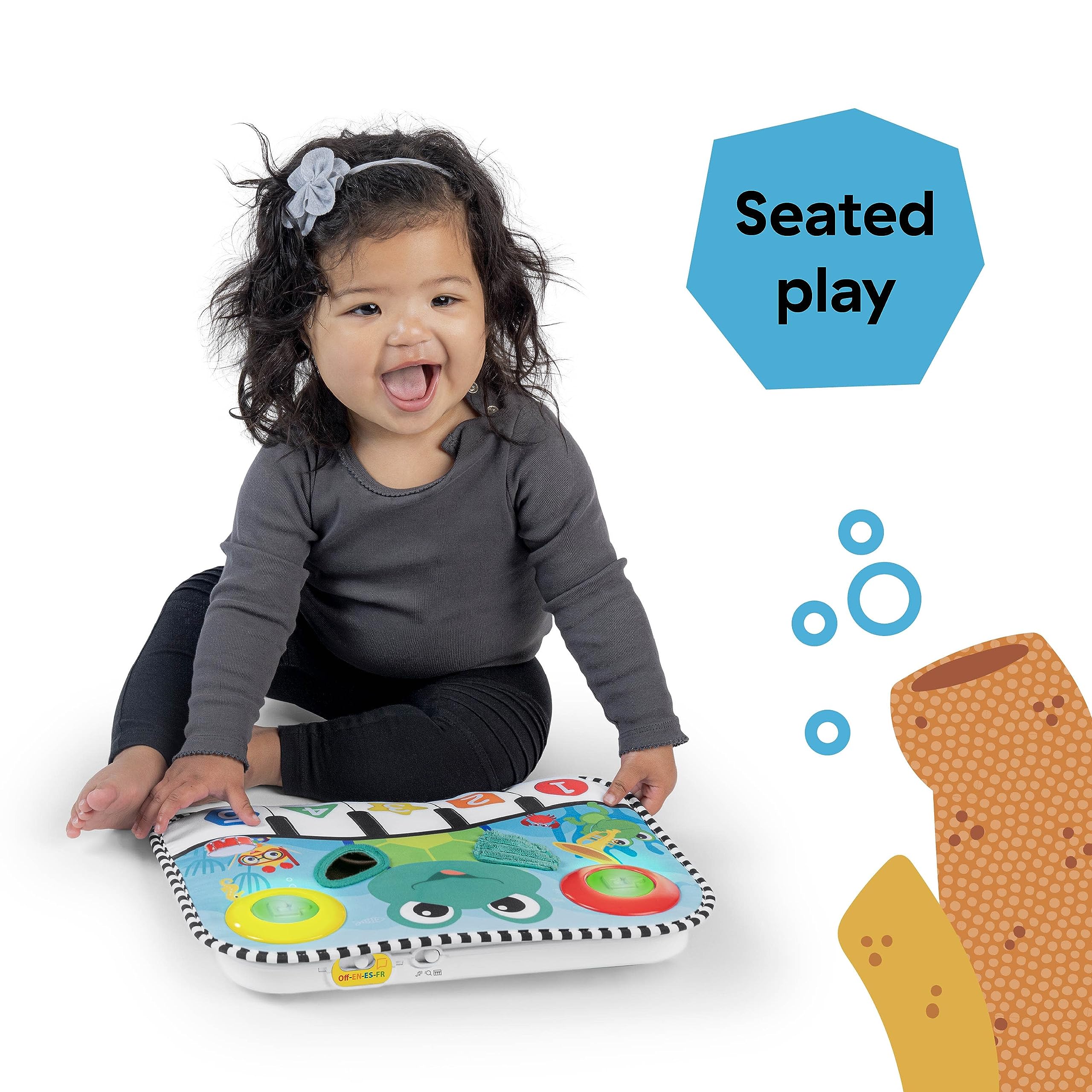 Baby Einstein Ocean Explorers Neptune's Kick & Explore Musical Kick Pad & Crib Toy, for Ages 0 Months and up
