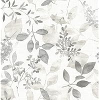 NuWallpaper NUS3144 Breezy Peel & Stick Wallpaper, Grey