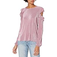 Women's Long Sleeve Cold Shoulder with Ruffle