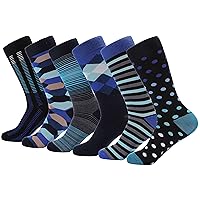 Mio Marino Mens Dress Socks - Moisture Control - Everyday Crew Socks - 6 Pack