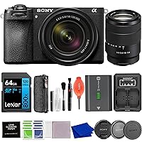 Sony Alpha a6700 Mirrorless Camera with 18-135mm Lens Bundle with Dually Charger, Lexar 64GB SD Card, Pixel Cleaning Kit & More | Sony a6700