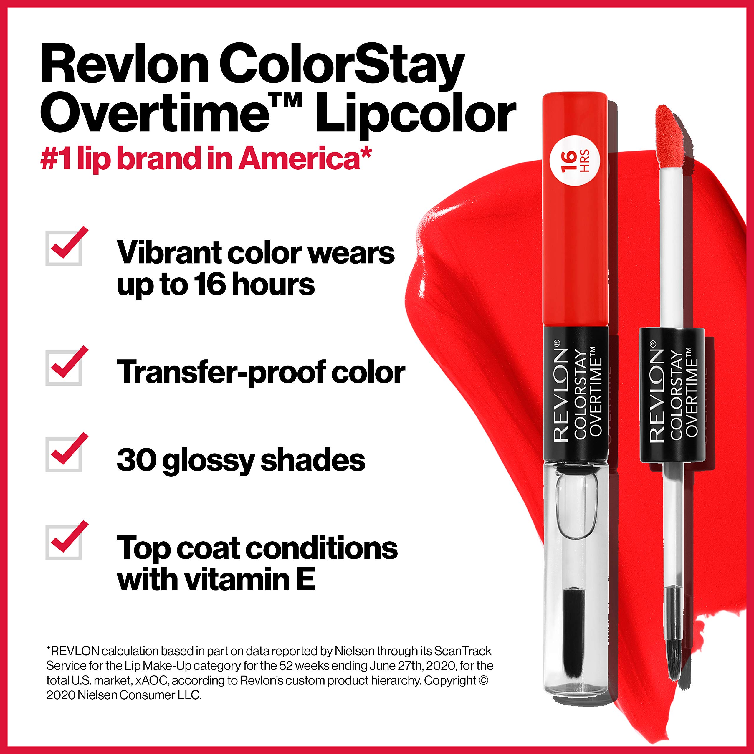 Revlon Liquid Lipstick with Clear Lip Gloss, ColorStay Overtime Lipcolor, Dual Ended with Vitamin E in Nudes & Browns, 320 Faithful Fawn, 0.07 Oz