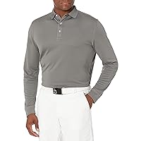 Men’s Long Sleeve Core Performance Polo, Opti-Dri Technology, Sun Protection, Golf Polo Shirts for Men