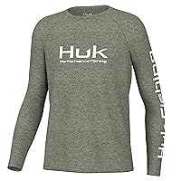 HUK Boys' Pursuit Pattern Long Sleeve, Fishing Shirt for Kids