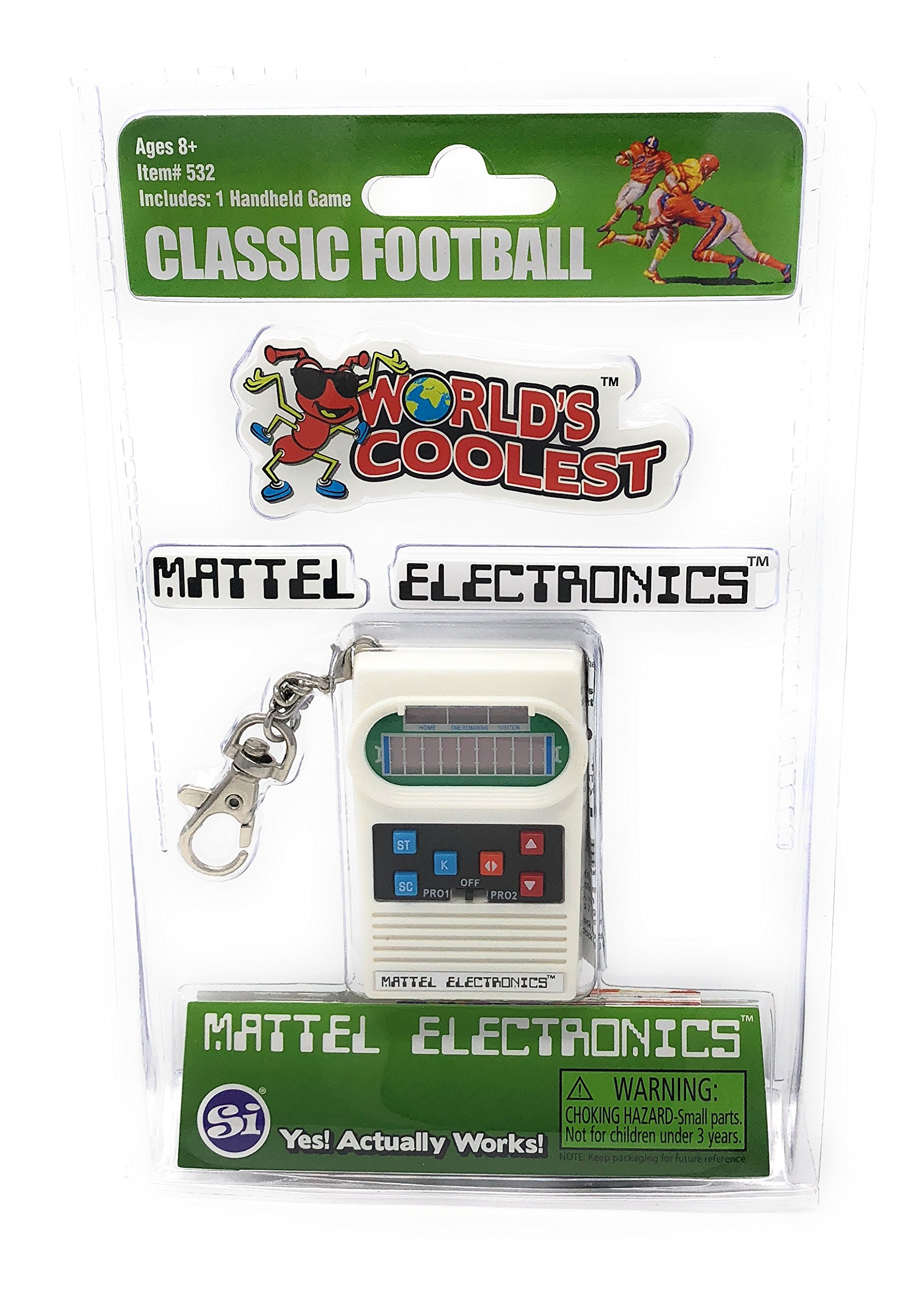 Mattel World's Coolest Electronics Keychain Handheld Games Set of 3 Classic Baseball - Football - Basketball