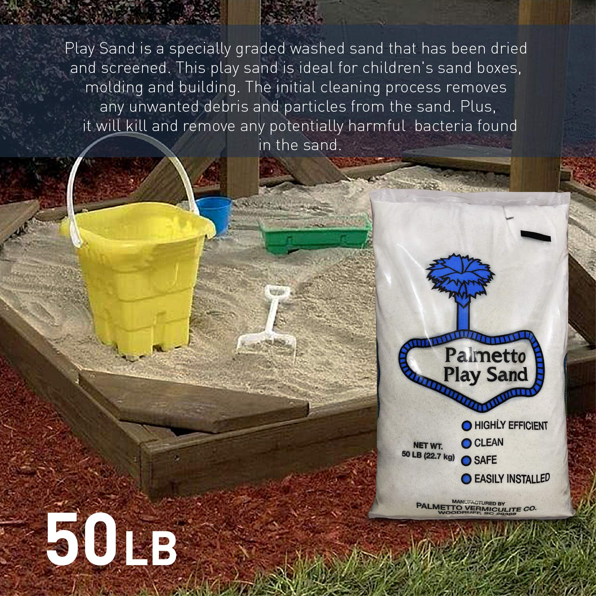 Play Sand 50 Pounds Natural – Filtered, Screened, Washed and Dried Soft Sand – Great for Sand Table, Sand Box, Play Areas, Arts and Crafts, Home Decorating – Beautiful Crème Color