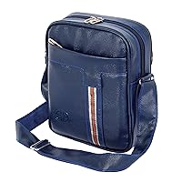 Stylish PU Leather 9.7-inch Tablet Padded Sling Cross Body Travel Office Business Messenger One Side Bag for Men Women (25x20x7, Blue), Blue, Sling Bag