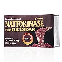 Nattokinase Plus Fucoidan for Circulatory Support - 2500FU Natto, Supports Healthy Blood Pressure, Health and Wellness Supplements, 60 Packets